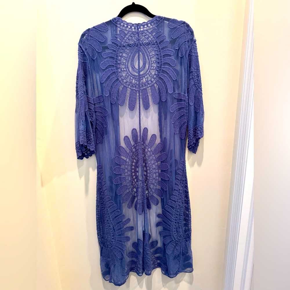 Beautiful blue Lace Kimono Cardigan - Picture 2 of 2